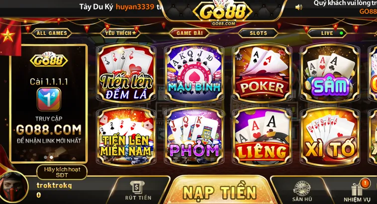 Game Bài Go88 Sảnh Cược Trực Tuyến Đẳng Cấp Với Tỷ Lệ Thắng 94%