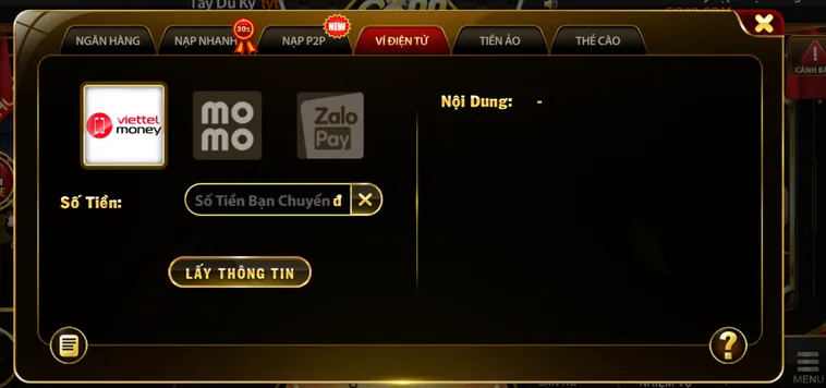 Hướng dẫn nạp tiền qua ví điện tử tại Go88.