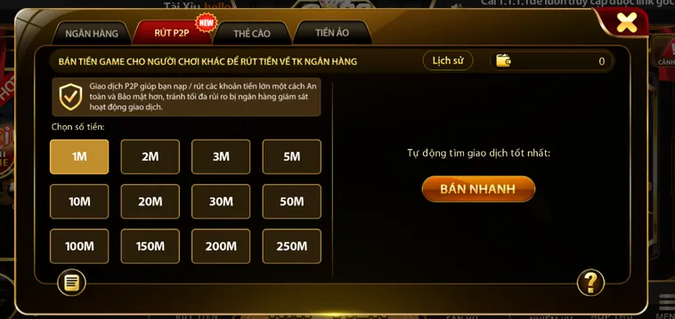 Các bước rút tiền qua thẻ cào tại go88.