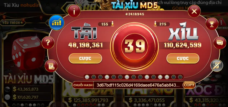 Casino Tài Xỉu MD5 Tại Go88 Cuộc Cách Mạng Công Nghệ Bảo Mật Kết Quả 2026